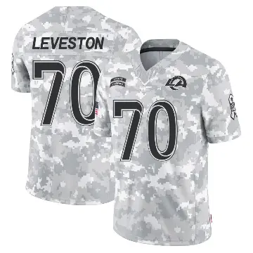 ＃70 Men's KT Leveston Arctic Camo Limited Los Angeles Rams 2024 Salute to Service Jersey