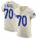 ＃70 Men's KT Leveston Elite Los Angeles Rams Bone Vapor Jersey