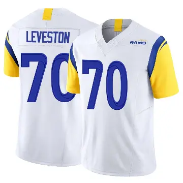 ＃70 Men's KT Leveston White Limited Los Angeles Rams Vapor F.U.S.E. Jersey