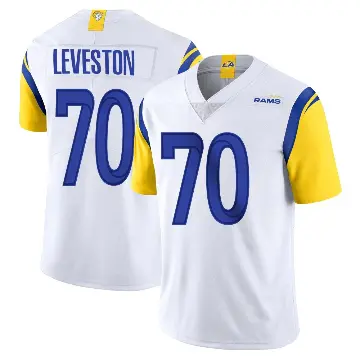 ＃70 Men's KT Leveston White Limited Los Angeles Rams Vapor Untouchable Jersey