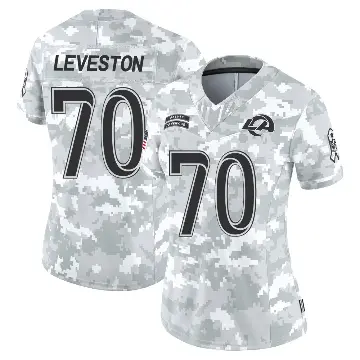 ＃70 Women's KT Leveston Arctic Camo Limited Los Angeles Rams 2024 Salute to Service Jersey