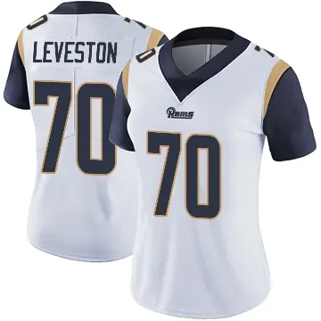 ＃70 Women's KT Leveston White Limited Los Angeles Rams Vapor Untouchable Jersey