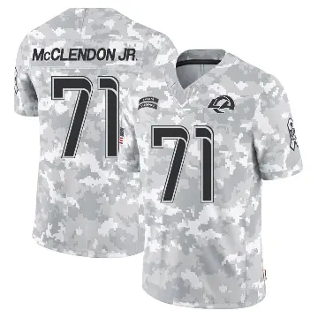 ＃71 Men's Warren McClendon Jr. Arctic Camo Limited Los Angeles Rams 2024 Salute to Service Jersey