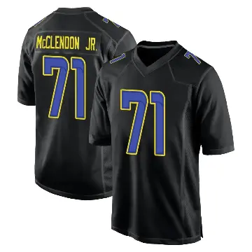 ＃71 Men's Warren McClendon Jr. Black Game Los Angeles Rams Fashion Jersey