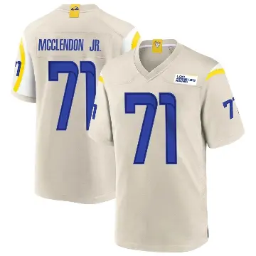 ＃71 Men's Warren McClendon Jr. Game Los Angeles Rams Bone Jersey