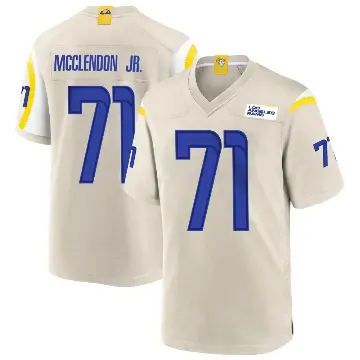 ＃71 Youth Warren McClendon Jr. Game Los Angeles Rams Bone Jersey