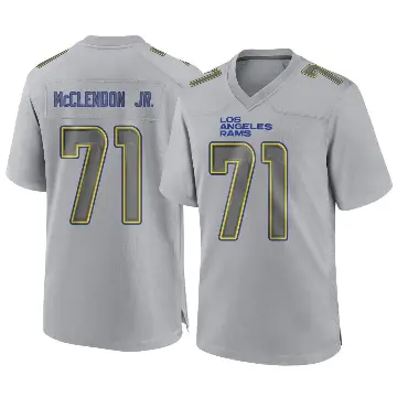 ＃71 Youth Warren McClendon Jr. Gray Game Los Angeles Rams Atmosphere Fashion Jersey