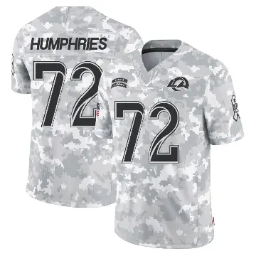 ＃72 Men's D.J. Humphries Arctic Camo Limited Los Angeles Rams 2024 Salute to Service Jersey