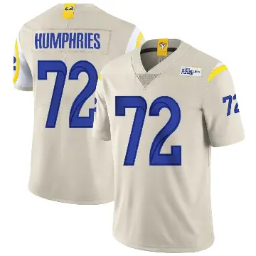 ＃72 Men's D.J. Humphries Limited Los Angeles Rams Bone Vapor Jersey