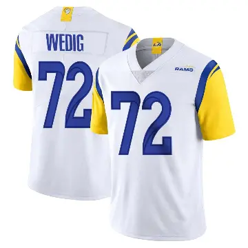 ＃72 Men's Trey Wedig White Limited Los Angeles Rams Vapor Untouchable Jersey