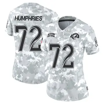 ＃72 Women's D.J. Humphries Arctic Camo Limited Los Angeles Rams 2024 Salute to Service Jersey