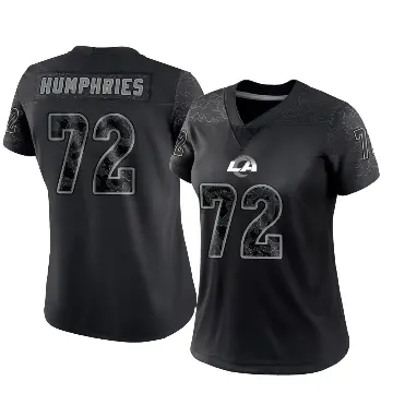 ＃72 Women's D.J. Humphries Black Limited Los Angeles Rams Reflective Jersey