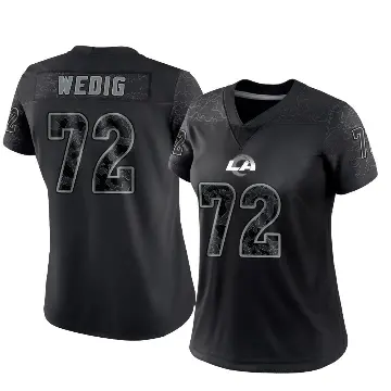＃72 Women's Trey Wedig Black Limited Los Angeles Rams Reflective Jersey