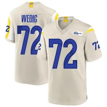 ＃72 Youth Trey Wedig Game Los Angeles Rams Bone Jersey