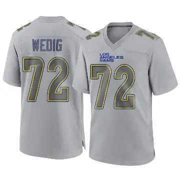 ＃72 Youth Trey Wedig Gray Game Los Angeles Rams Atmosphere Fashion Jersey