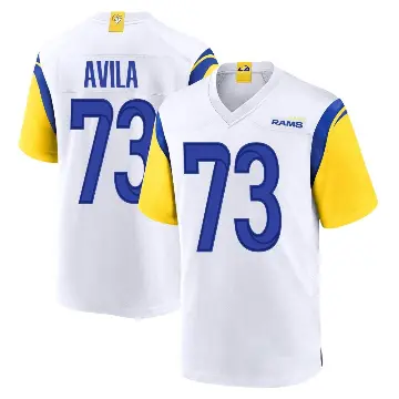 ＃73 Youth Steve Avila White Game Los Angeles Rams Jersey