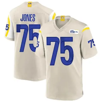 ＃75 Men's Deacon Jones Game Los Angeles Rams Bone Jersey