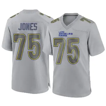 ＃75 Men's Deacon Jones Gray Game Los Angeles Rams Atmosphere Fashion Jersey