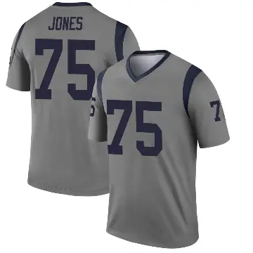 ＃75 Men's Deacon Jones Gray Legend Los Angeles Rams Inverted Jersey