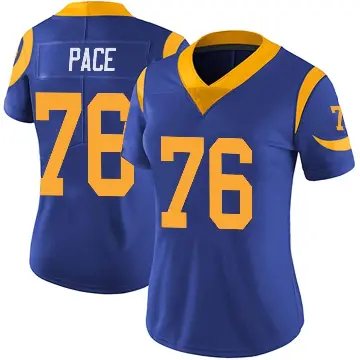 ＃76 Women's Orlando Pace Royal Limited Los Angeles Rams Alternate Vapor Untouchable Jersey