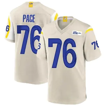 ＃76 Youth Orlando Pace Game Los Angeles Rams Bone Jersey