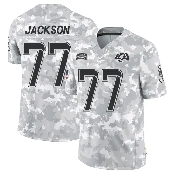 ＃77 Men's Alaric Jackson Arctic Camo Limited Los Angeles Rams 2024 Salute to Service Jersey