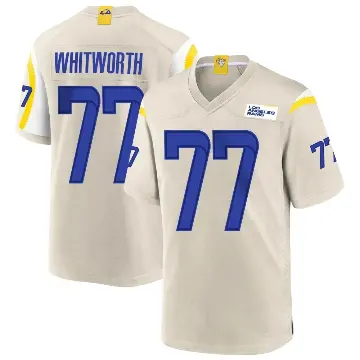＃77 Men's Andrew Whitworth Game Los Angeles Rams Bone Jersey