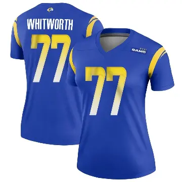 ＃77 Women's Andrew Whitworth Royal Legend Los Angeles Rams Jersey