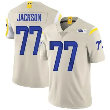 ＃77 Youth Alaric Jackson Limited Los Angeles Rams Bone Vapor Jersey