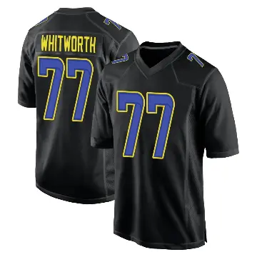 ＃77 Youth Andrew Whitworth Black Game Los Angeles Rams Fashion Jersey