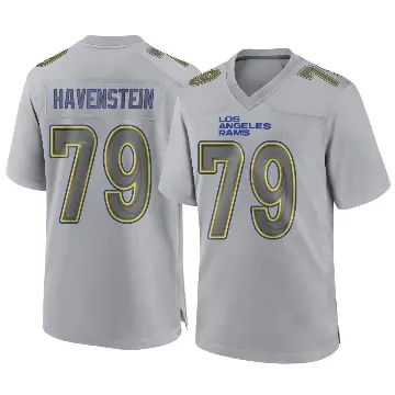 ＃79 Men's Rob Havenstein Gray Game Los Angeles Rams Atmosphere Fashion Jersey