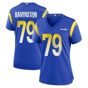 ＃79 Women's Rob Havenstein Royal Game Los Angeles Rams Alternate Jersey