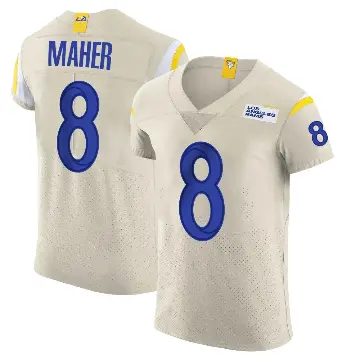 ＃8 Men's Brett Maher Elite Los Angeles Rams Bone Vapor Jersey