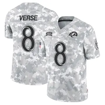 ＃8 Men's Jared Verse Arctic Camo Limited Los Angeles Rams 2024 Salute to Service Jersey