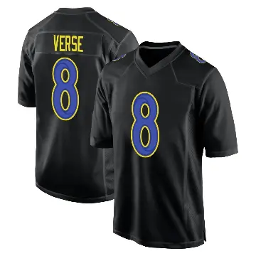 ＃8 Men's Jared Verse Black Game Los Angeles Rams Fashion Jersey