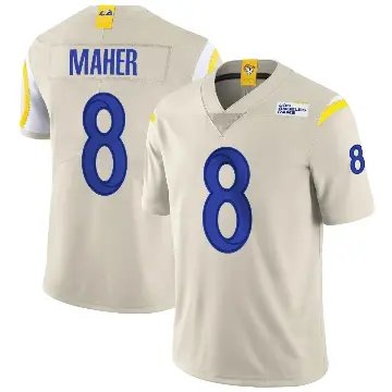 ＃8 Youth Brett Maher Limited Los Angeles Rams Bone Vapor Jersey