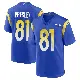 ＃81 Men's Brennan Presley Royal Game Los Angeles Rams Alternate Jersey