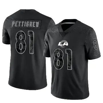 ＃81 Men's Jamal Pettigrew Black Limited Los Angeles Rams Reflective Jersey