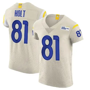 ＃81 Men's Torry Holt Elite Los Angeles Rams Bone Vapor Jersey