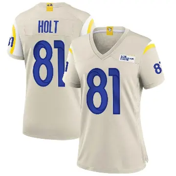 ＃81 Women's Torry Holt Game Los Angeles Rams Bone Jersey