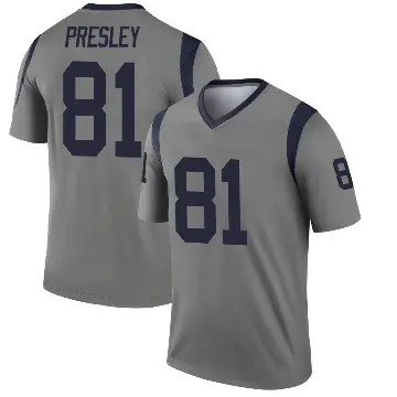 ＃81 Youth Brennan Presley Gray Legend Los Angeles Rams Inverted Jersey