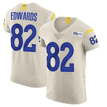 ＃82 Men's Tru Edwards Elite Los Angeles Rams Bone Vapor Jersey
