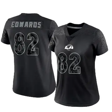 ＃82 Women's Tru Edwards Black Limited Los Angeles Rams Reflective Jersey