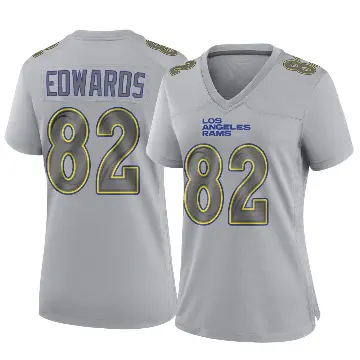 ＃82 Women's Tru Edwards Gray Game Los Angeles Rams Atmosphere Fashion Jersey