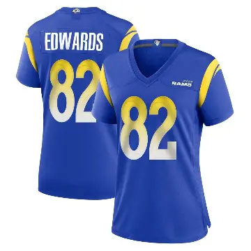 ＃82 Women's Tru Edwards Royal Game Los Angeles Rams Alternate Jersey