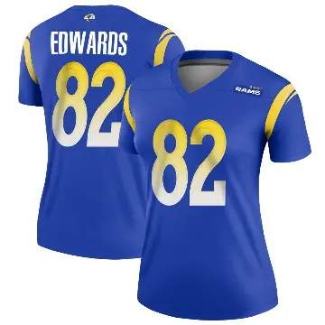 ＃82 Women's Tru Edwards Royal Legend Los Angeles Rams Jersey