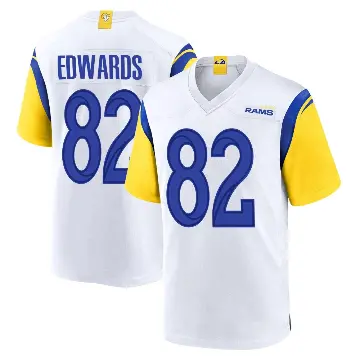 ＃82 Youth Tru Edwards White Game Los Angeles Rams Jersey