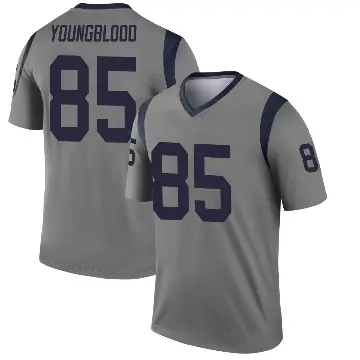 ＃85 Men's Jack Youngblood Gray Legend Los Angeles Rams Inverted Jersey