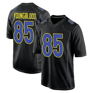 ＃85 Youth Jack Youngblood Black Game Los Angeles Rams Fashion Jersey