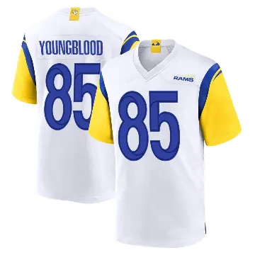 ＃85 Youth Jack Youngblood White Game Los Angeles Rams Jersey